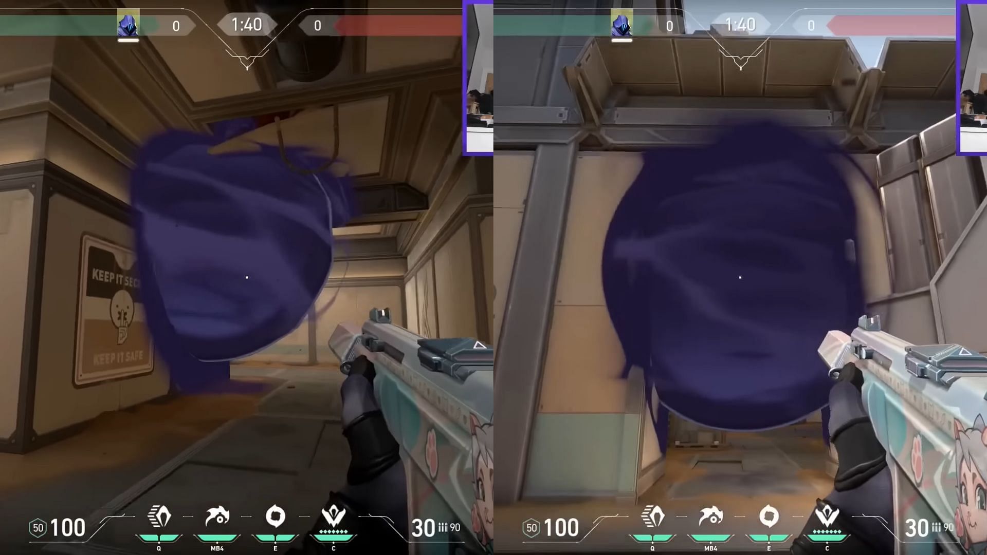 One-way smokes to control A-Main on Fracture. (Image via Yotube/Thinking Man's Valorant)